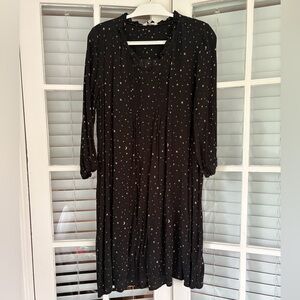 Size 12 Joules Black Starry Long Sleeve Dress